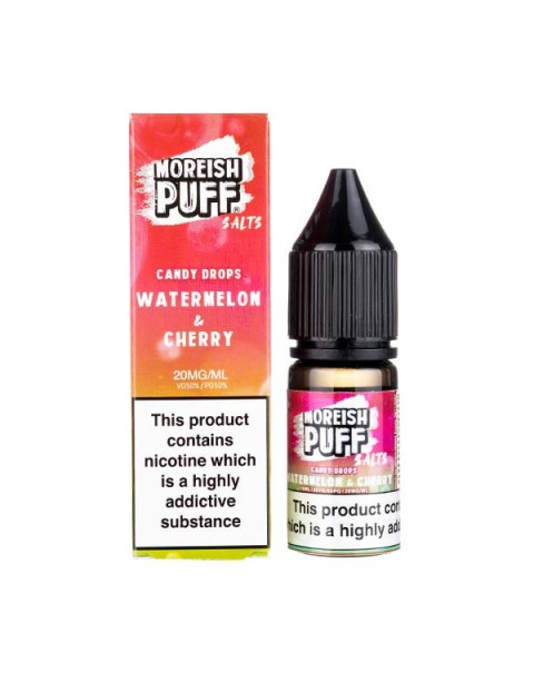 Watermelon & Cherry Candy Nic Salt E-Liquid by Moreish Puff